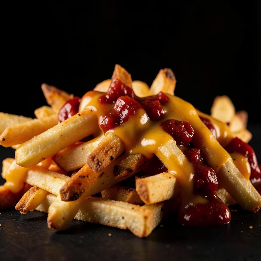 Loaded fries for a party tray